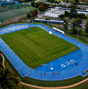 Aerial view of running track